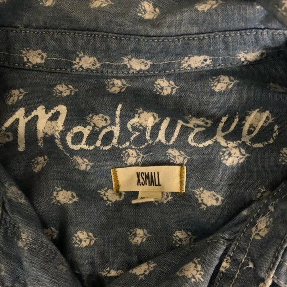 Madewell Floralbud Floral Chambray Button Down Top - Picture 6 of 6